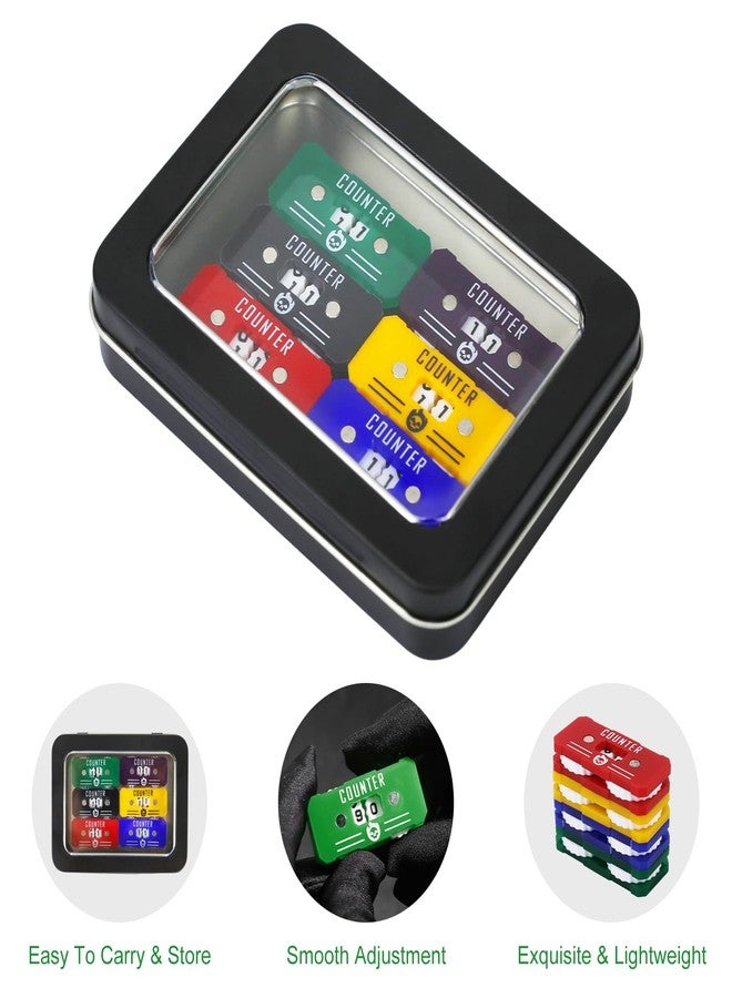 FourDragons 6PCS Life Counter Set with Metal Box, Health Tracker Life Counters Twin Digits for Magic Card Games Accessories D&D RPG CCG TCG Tabletop Board Games - Image 3